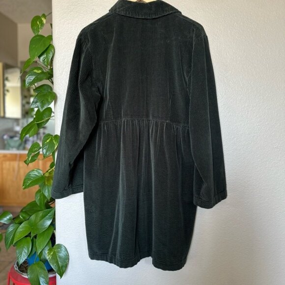 Laissez Faire Dark Green Corduroy Long Sleeve Dress - Picture 3 of 3